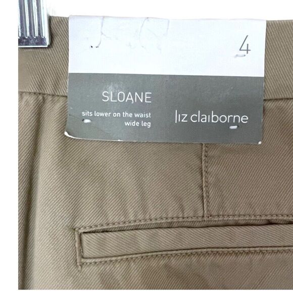 Liz Claiborne Pants Womens 4 SLOANE Slacks Trousers Wide Leg Indian Glass Office - Picture 5 of 11